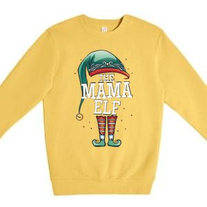 The Mama Elf Christmas Outfit For Mum Elf And Mother Great Gift Premium Crewneck Sweatshirt