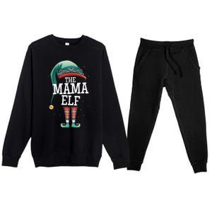 The Mama Elf Christmas Outfit For Mum Elf And Mother Great Gift Premium Crewneck Sweatsuit Set