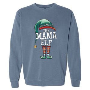 The Mama Elf Christmas Outfit For Mum Elf And Mother Great Gift Garment-Dyed Sweatshirt