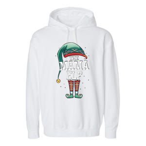 The Mama Elf Christmas Outfit For Mum Elf And Mother Great Gift Garment-Dyed Fleece Hoodie