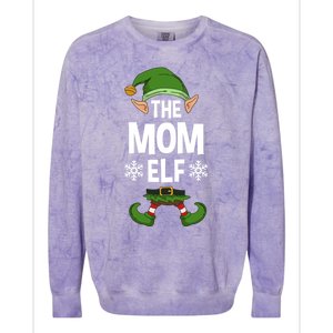 The Mom Elf Party Family Group Matching Mother Xmas Mum Funny Gift Colorblast Crewneck Sweatshirt