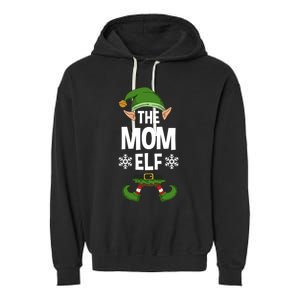 The Mom Elf Party Family Group Matching Mother Xmas Mum Funny Gift Garment-Dyed Fleece Hoodie