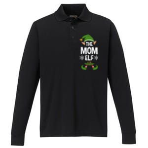 The Mom Elf Party Family Group Matching Mother Xmas Mum Funny Gift Performance Long Sleeve Polo