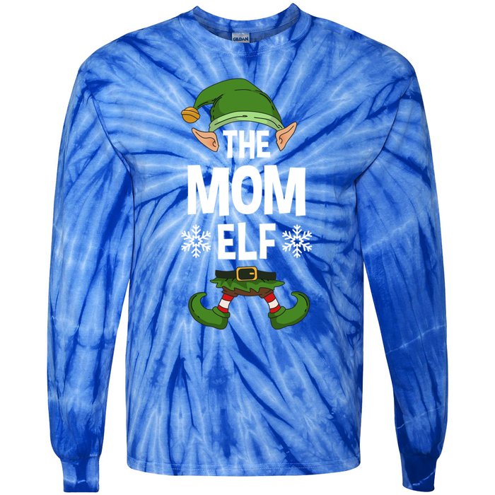 The Mom Elf Party Family Group Matching Mother Xmas Mum Funny Gift Tie-Dye Long Sleeve Shirt