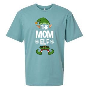 The Mom Elf Party Family Group Matching Mother Xmas Mum Funny Gift Sueded Cloud Jersey T-Shirt