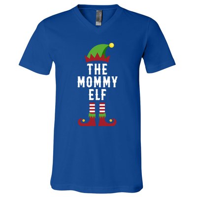 The Mommy Elf Christmas Funny Gift For Mom Mum Or Mother Gift V-Neck T-Shirt