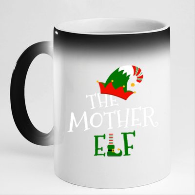 The Mother Elf Family Matching Group Gift Christmas Costume Gift 11oz Black Color Changing Mug