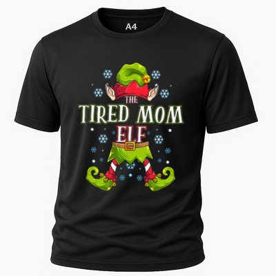 Tired Mom Elf Matching Family Group Christmas Party Performance Shirt