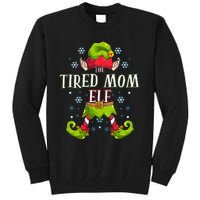 Tired Mom Elf Matching Family Group Christmas Party Tall Sweatshirt