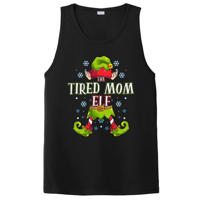 Tired Mom Elf Matching Family Group Christmas Party PosiCharge Competitor Tank