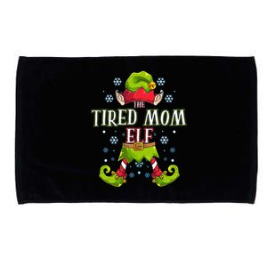 Tired Mom Elf Matching Family Group Christmas Party Microfiber Hand Towel