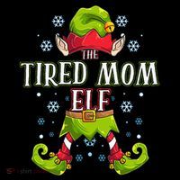Tired Mom Elf Matching Family Group Christmas Party Zip Tote Bag