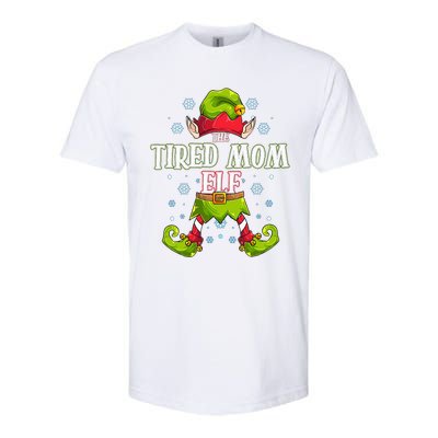 Tired Mom Elf Matching Family Group Christmas Party Softstyle CVC T-Shirt