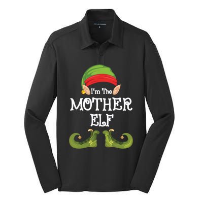 The Mother Elf Funny Matching Family Christmas Party Pajama Cute Gift Silk Touch Performance Long Sleeve Polo