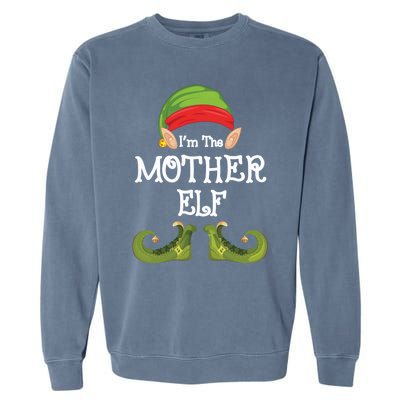 The Mother Elf Funny Matching Family Christmas Party Pajama Cute Gift Garment-Dyed Sweatshirt