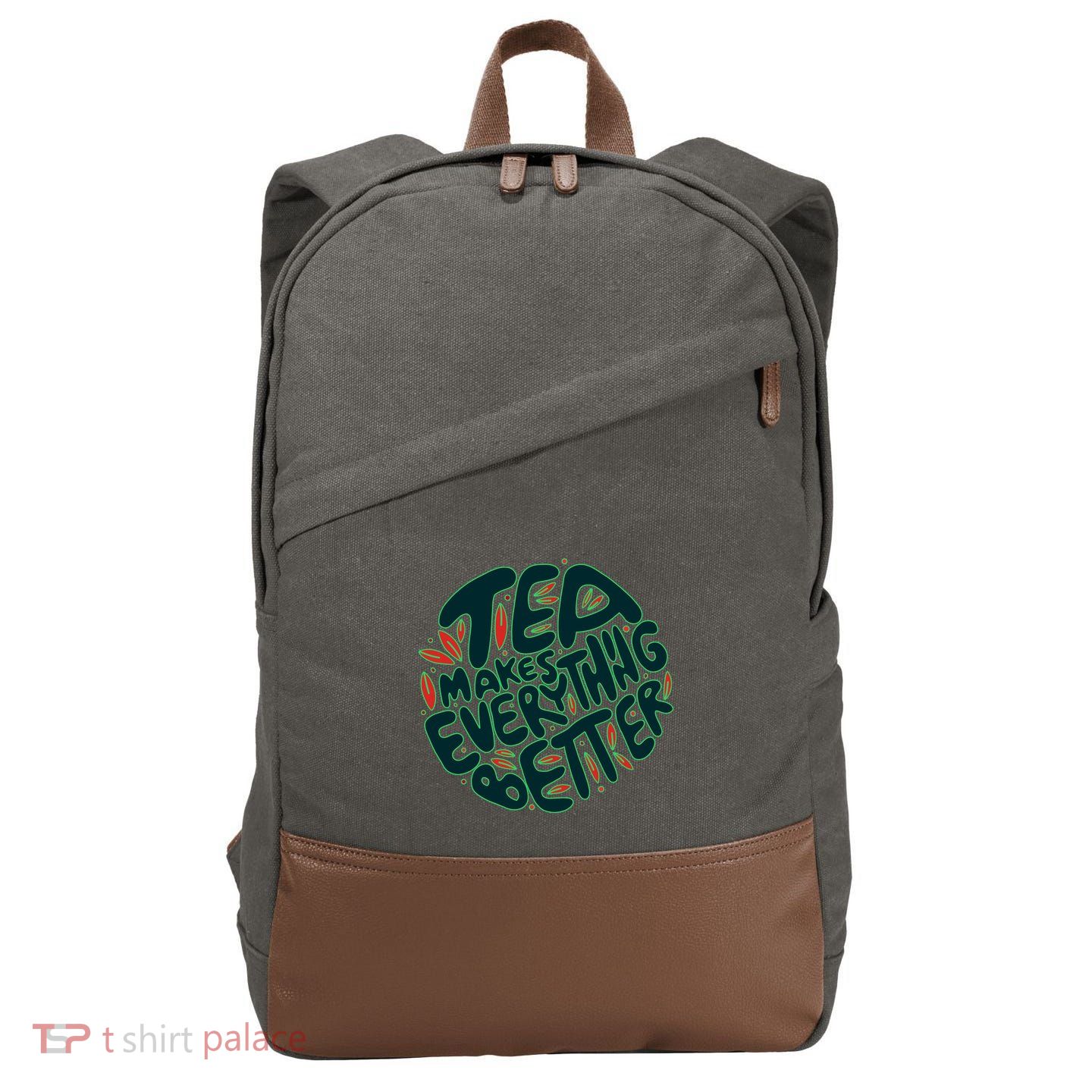 Tea Makes Everything Better Cotton Canvas Backpack