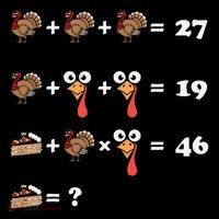Thanksgiving Math Equation Count Answer Pie Button