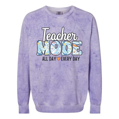 Teacher Mode Everyday Colorblast Crewneck Sweatshirt