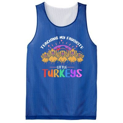 Teaching My Favorite Little Turkeys Preschool Teacher Meaningful Gift Mesh Reversible Basketball Jersey Tank