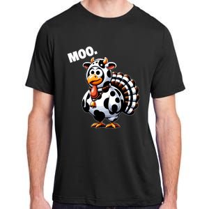 Turkey Moo Funny Thanksgiving Adult ChromaSoft Performance T-Shirt