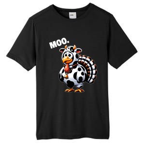 Turkey Moo Funny Thanksgiving Tall Fusion ChromaSoft Performance T-Shirt