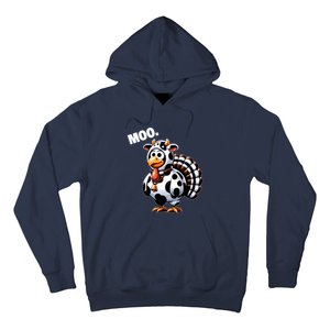 Turkey Moo Funny Thanksgiving Hoodie