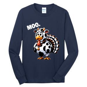 Turkey Moo Funny Thanksgiving Tall Long Sleeve T-Shirt