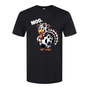 Turkey Moo Funny Thanksgiving Softstyle CVC T-Shirt