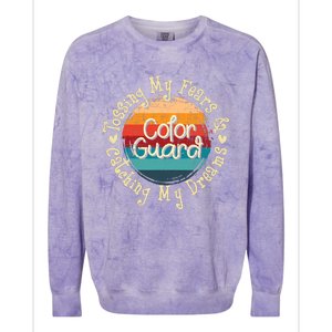 Tossing My Fears & Catching My Dreams Flag Colorguard Colorblast Crewneck Sweatshirt