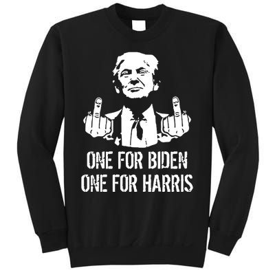 Trump Middle Finger One For Biden One For Harris Sweatshirt