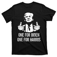 Trump Middle Finger One For Biden One For Harris T-Shirt