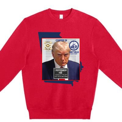 Trump Mugshot Fulton County GA Georgia Sheriff Premium Crewneck Sweatshirt