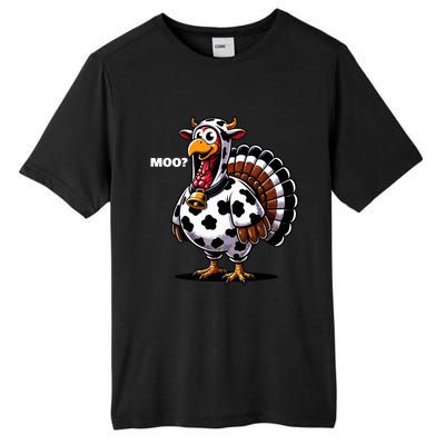 Turkey Moo Funny Thanksgiving Tall Fusion ChromaSoft Performance T-Shirt