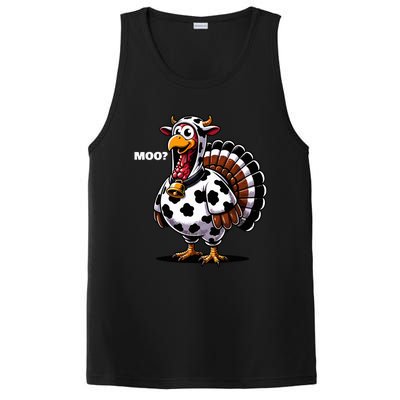 Turkey Moo Funny Thanksgiving PosiCharge Competitor Tank