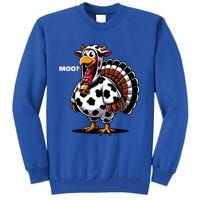 Turkey Moo Funny Thanksgiving Tall Sweatshirt