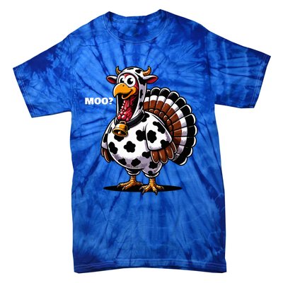 Turkey Moo Funny Thanksgiving Tie-Dye T-Shirt