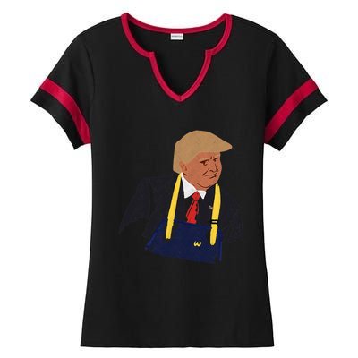 Trump Making Fries 2024 Ladies Halftime Notch Neck Tee