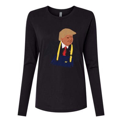 Trump Making Fries 2024 Womens Cotton Relaxed Long Sleeve T-Shirt