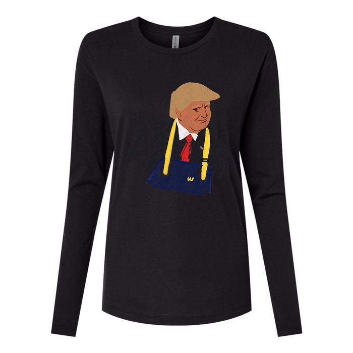 Trump Making Fries 2024 Womens Cotton Relaxed Long Sleeve T-Shirt