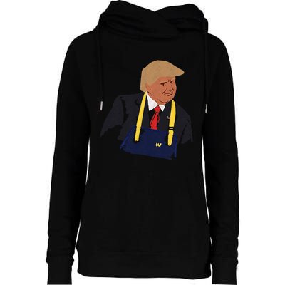 Trump Making Fries 2024 Womens Funnel Neck Pullover Hood