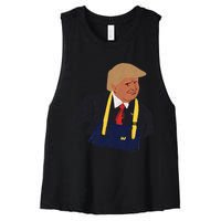 Trump Making Fries 2024 Women's Racerback Cropped Tank