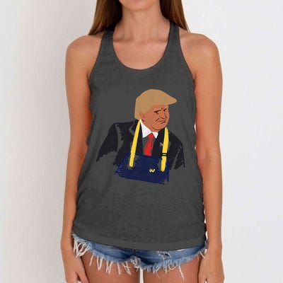 Trump Making Fries 2024 Women's Knotted Racerback Tank