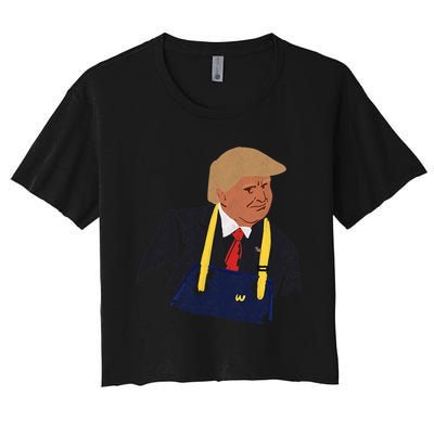 Trump Making Fries 2024 Women's Crop Top Tee