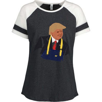 Trump Making Fries 2024 Enza Ladies Jersey Colorblock Tee