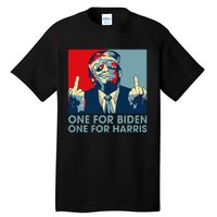 Trump Middle Finger Biden Harris Republican American Flag Tall T-Shirt