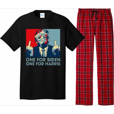 Trump Middle Finger Biden Harris Republican American Flag Pajama Set