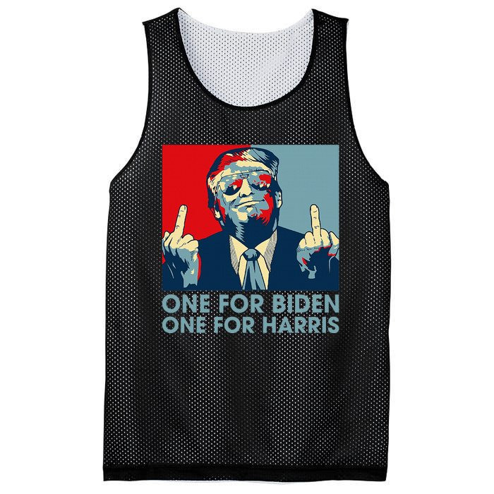 Trump Middle Finger Biden Harris Republican American Flag Mesh Reversible Basketball Jersey Tank