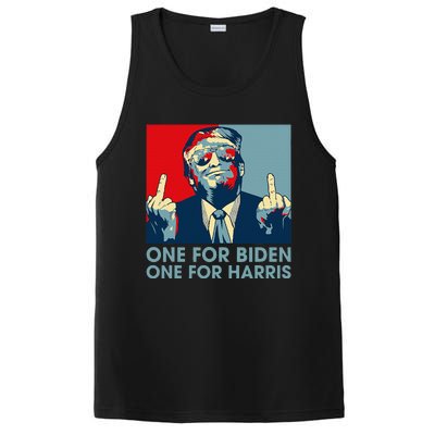 Trump Middle Finger Biden Harris Republican American Flag PosiCharge Competitor Tank