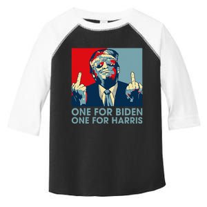 Trump Middle Finger Biden Harris Republican American Flag Toddler Fine Jersey T-Shirt