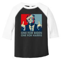 Trump Middle Finger Biden Harris Republican American Flag Toddler Fine Jersey T-Shirt